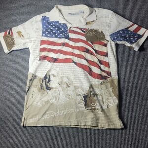 American Summer Polo Shirt‎ American Flag Declaration Of Independence AOP Large